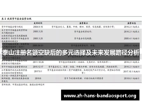 泰山注册名额空缺后的多元选择及未来发展路径分析 泰山注册名额空缺后的多元选择及未来发展路径分析